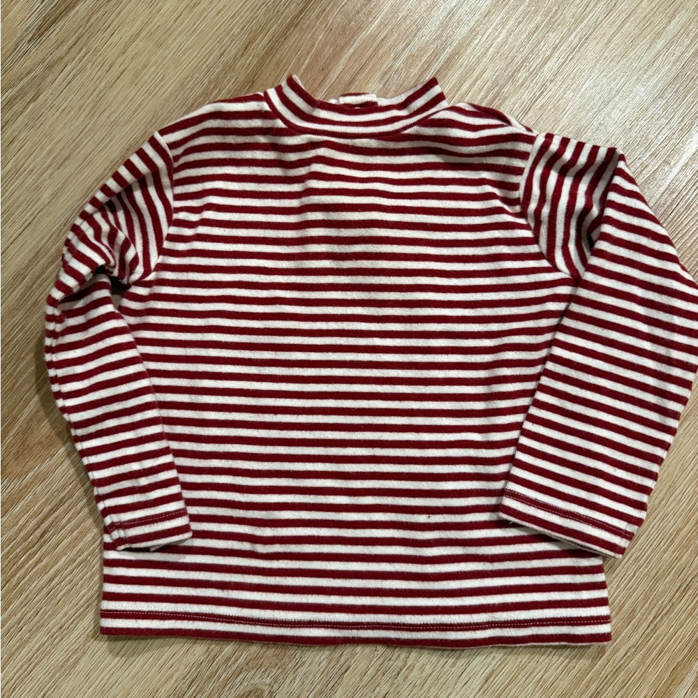 Zara Kids Red and White Striped Long Sleeve Tee